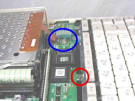 PC-386BOOK L キーボードのケーブル